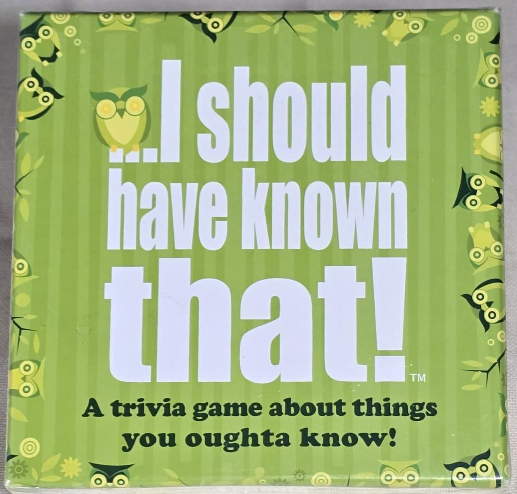 I should have known that!
